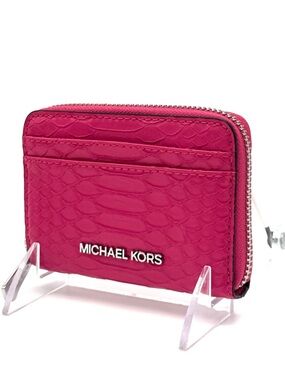 Michael Kors Medium ZA Card Case Wallet Electric Pink